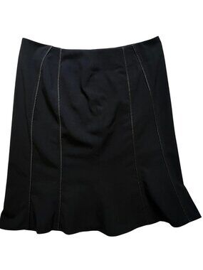 The Limited Stretch Women's A-Line Skirt Flat Front Side Zip Size 12 Black Solid